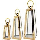 Grammi Lanterna Inox Dourado 3 Peças