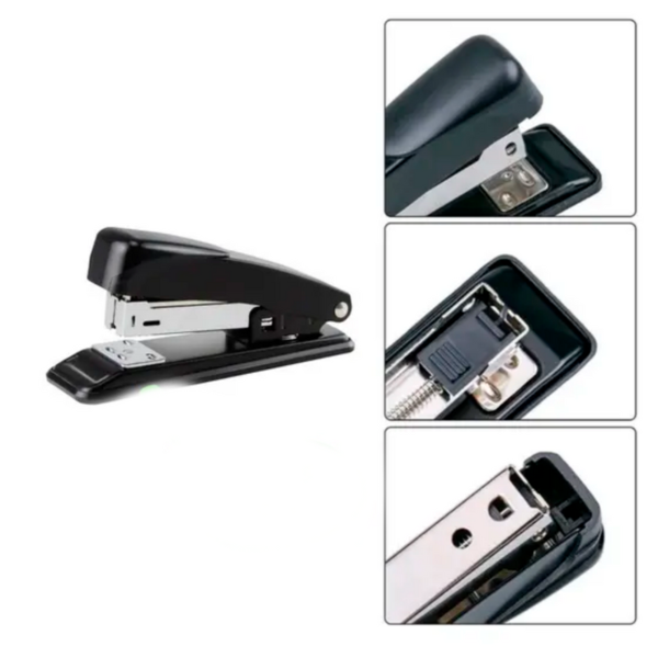 Grampeador De Aço Escolar Preto Ergonômico Antideslizante Doc