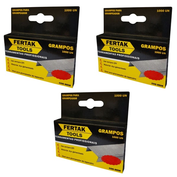 Grampos 14mm Tipo Reto Para Grampeador De Pressão Com 3000 Un