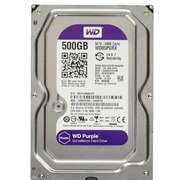 Gravador Hd Interno 500gb Wd Purple Pc Computador Dvr