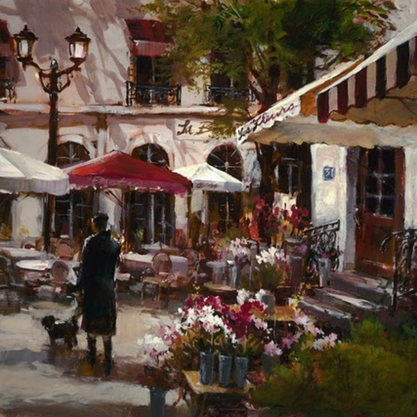 Gravura  Coleção Paris Mercado De Flores 17,5 X 17,5 Cm