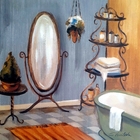 Gravura Banheiro Estilo Francês Ii 25 X 25 Cm