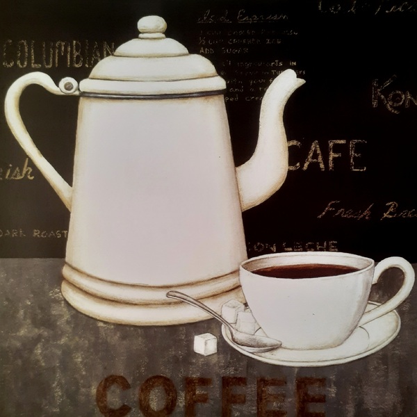 Gravura Coleção Café Coffe 24,5 X 24,5 Cm