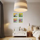 Gravura Infantil Bichinhos 30 X 30 Cm