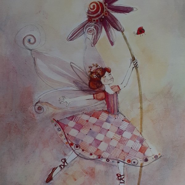 Gravura Infantil Fadas Fiona Floret  21 X 16 Cm