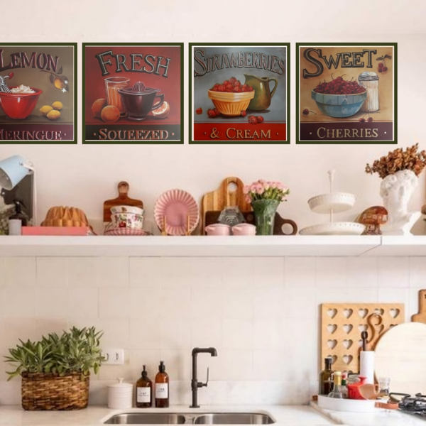 Gravuras  Da Coleção Cozinha 45 X 45 Cm