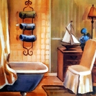 Gravuras Banheiro Toalete Estilo Francês 25 X 25 Cm