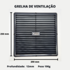 Grelha / Grade De Ventilação Cinza 250x250mm
