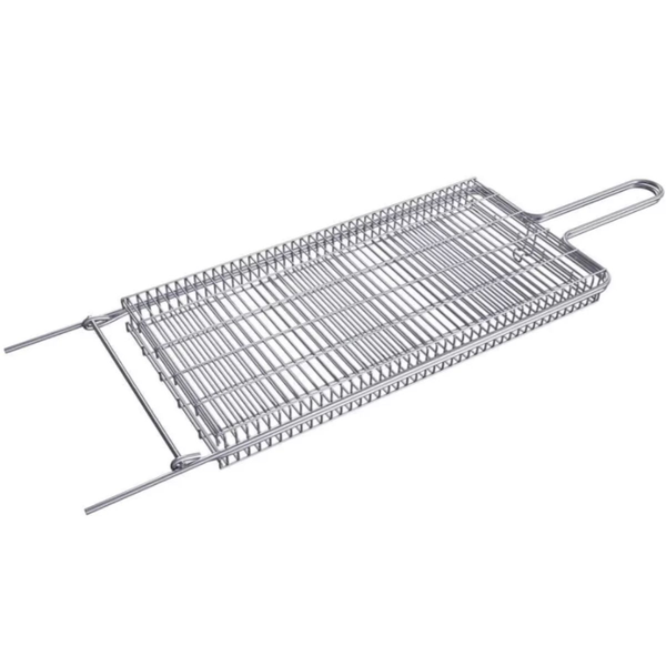 Grelha Aço Fechada Churrasco Miúdos Frango Pão De Alho