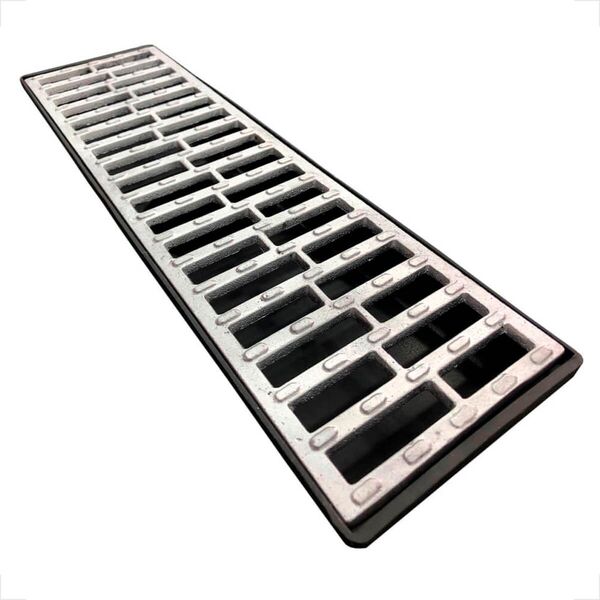 Grelha Aluminio Com Coletor Pvc Saida P/baixo 15x50