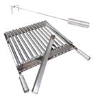 Grelha Argentina 50x50 Inox + Espalhador Brasa, Carvão Inox