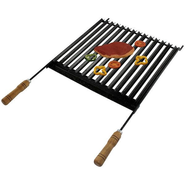 Grelha Argentina Esmaltada Com Coletor De Gordura 50x48