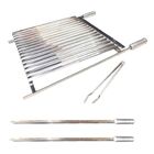 Grelha Argentina Inox Churrasco 70x50 + 2 Espetos + Pegador