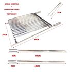Grelha Argentina Inox Churrasco 70x50 + 2 Espetos + Pegador