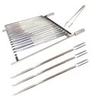 Grelha Argentina Inox Churrasco 70x50 + 3 Espetos + Pegador