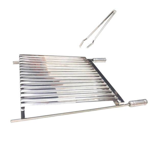 Grelha Churrasco Argentina Parrilla 70x60cm Com Pegador Inox