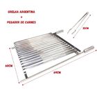 Grelha Churrasco Argentina Parrilla 70x60cm Com Pegador Inox