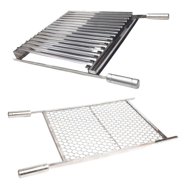 Grelha Churrasco Argentina Parrilla + Grelha Moeda 70x50inox
