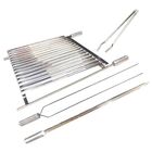 Grelha Churrasco Parrilla Argentina 70x50 Inox + 2 Espetos