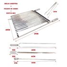 Grelha Churrasco Parrilla Argentina 70x60 Inox Com 6 Espetos