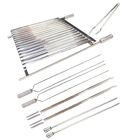 Grelha Churrasco Parrilla Argentina 70x60 Inox Com 6 Espetos