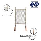 Grelha Churrasqueira Em Tela Goyana Aço Inox 30x40 Cabo Madei