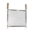 Grelha De Churrasco 58cm X 40cm Galvanizada Cabo De Madeira