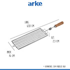 Grelha De Churrasqueira 2x14x63 Cm Carbono Cromado Madeira Eu