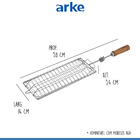 Grelha De Churrasqueira 63x14x5 Cm Carbono Cromado Madeira Eu