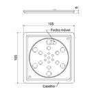 Grelha Fecho Caixilho Inox Quadrada 1410 C 10cm