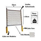 Grelha Galvanizada Tela Moeda Para Churrasqueira 50x30cm