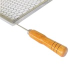 Grelha Inox Moeda Com Cabos De Madeira Para Churrasco - Brigh