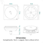 Grelha Kimetais Inox 10x10 Quadrada Click Cromada