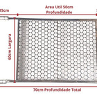 Grelha Moeda Inox 100% 70x60 M/ Limpa Grelha E Churrasqueira