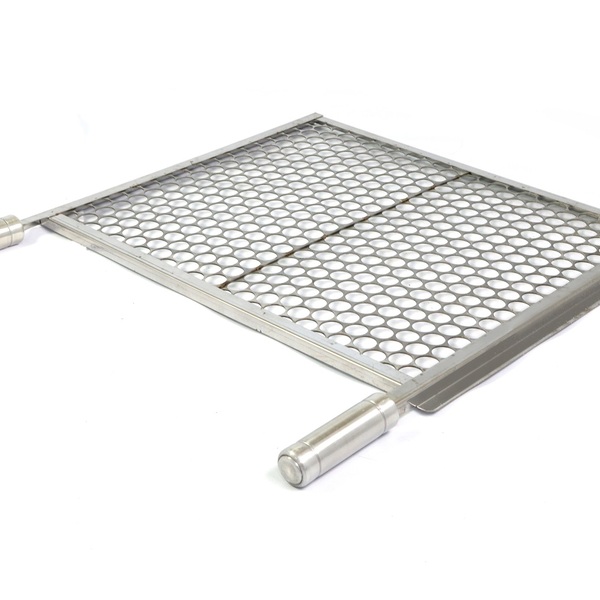 Grelha Moeda Inox Chapa Grossa C/aba 56x35 Churrasco Gml620p