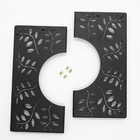 Grelha Para Arvore - Folhas - Aço - Preto Fosco