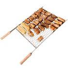 Grelha Para Churrasqueira 74x38cm Moeda Aço Inox 430 Com Cabo