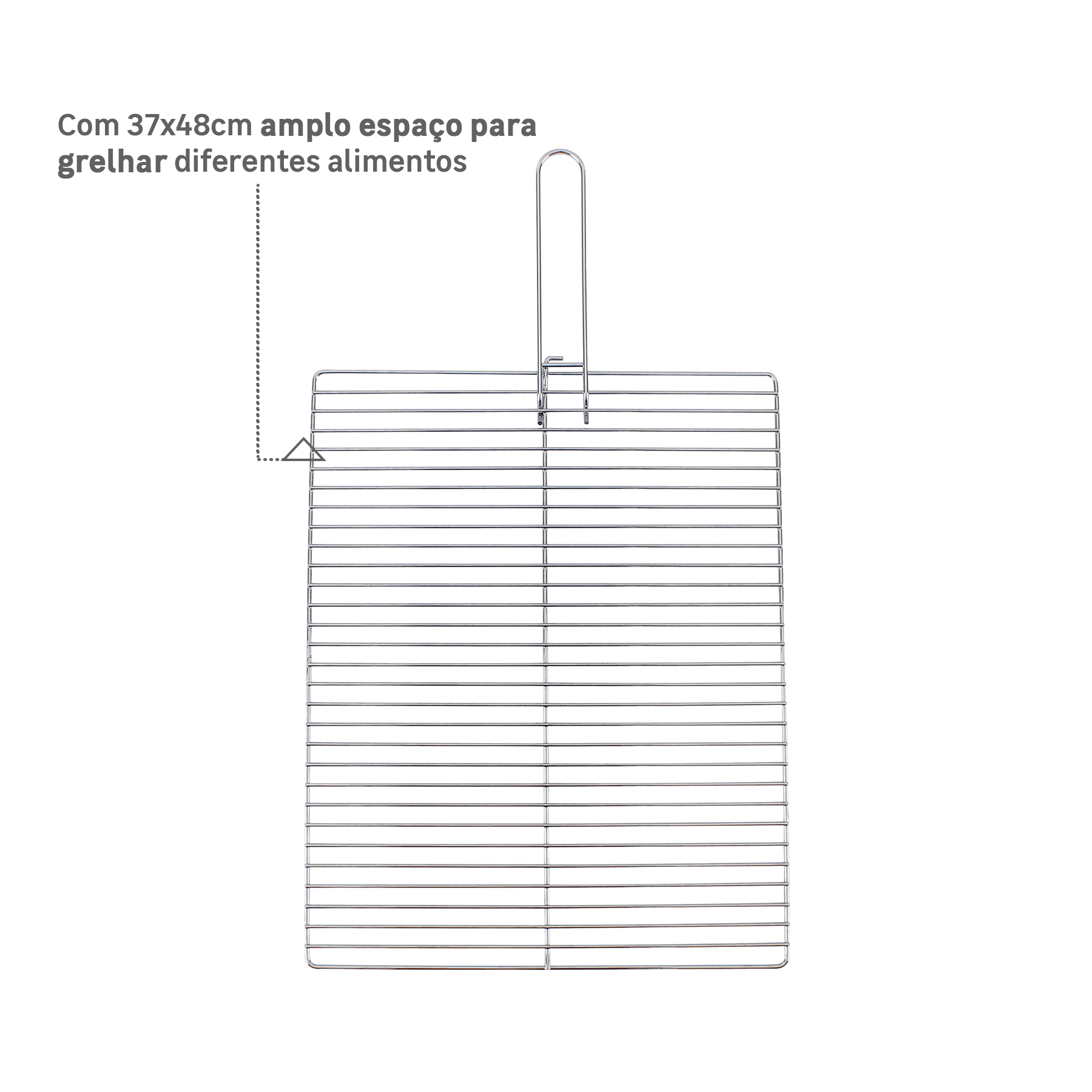 Grelha para Churrasqueira em Aço Inox 37x47cm Icarus Naterial