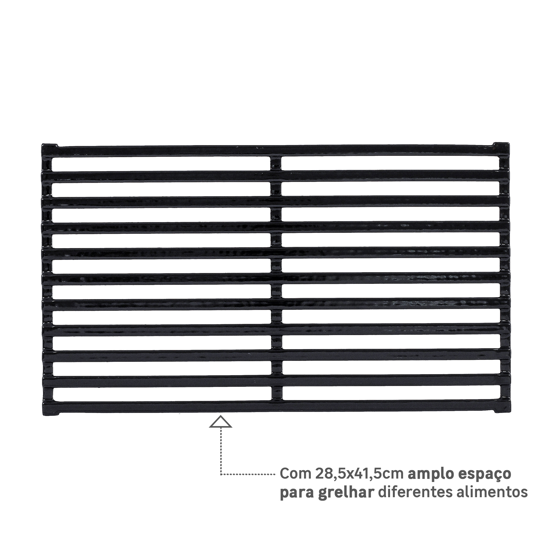 Grelha para Churrasqueira em Ferro Fundido 41,5x28,5cm Naterial