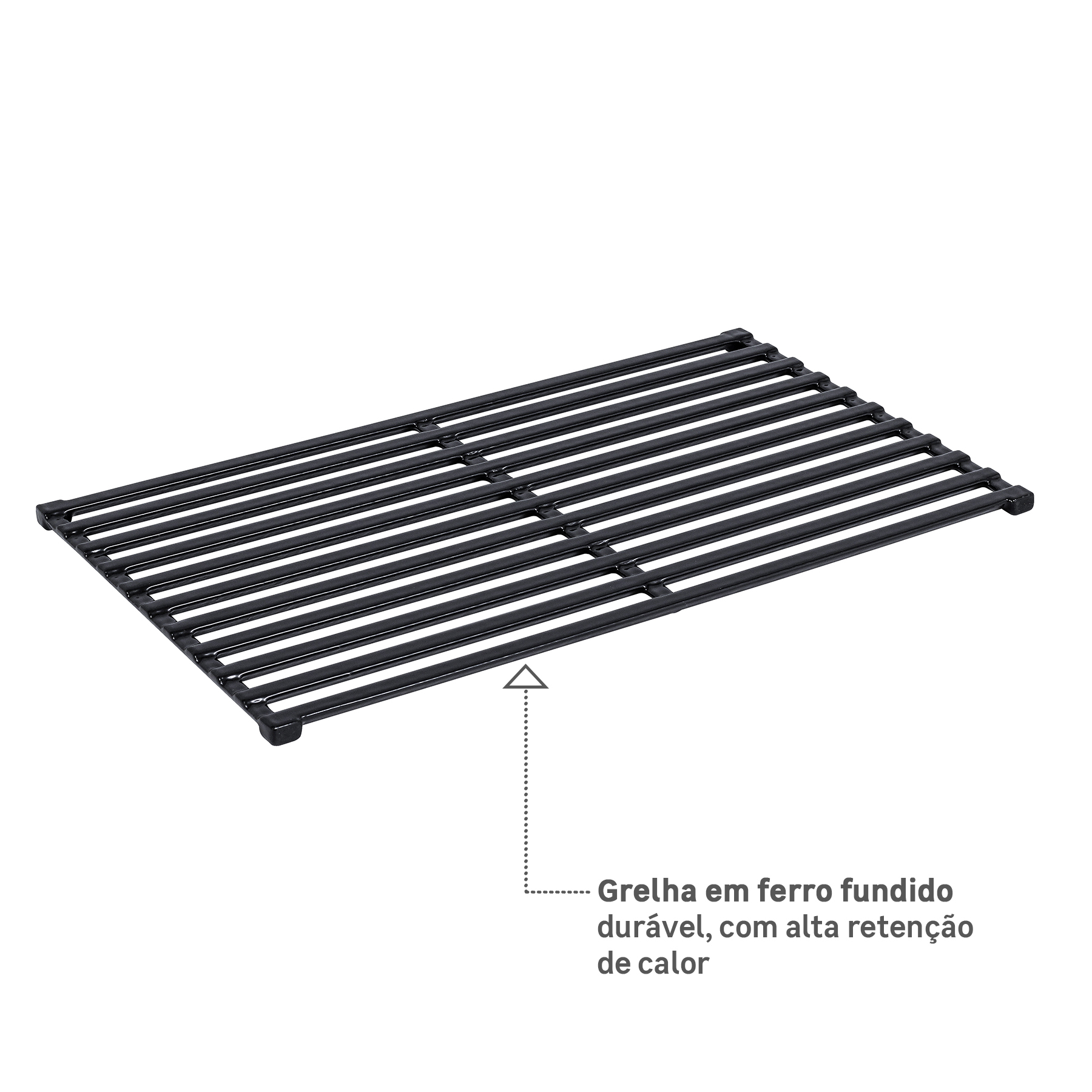 Grelha para Churrasqueira em Ferro Fundido 41,5x28,5cm Naterial