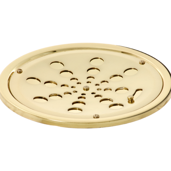 Grelha Para Ralo Dourada Redonda 15cm Com Caixilho-estilmax