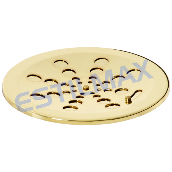 Grelha Para Ralo Dourada Redonda De 10cm - Estilmax