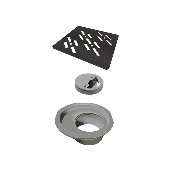 Grelha Para Ralo Linear Elleve Quadrada 5565 10x10 Grafite