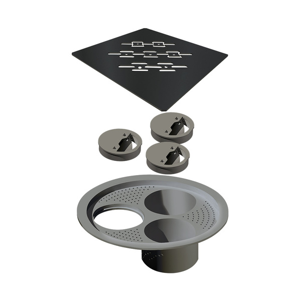 Grelha Para Ralo Linear Elleve Quadrada 5569 15x15 Grafite