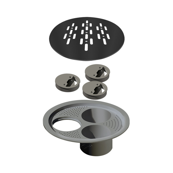 Grelha Para Ralo Linear Elleve Redonda 5571 15x15 Grafite