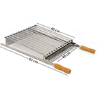 Grelha Parrilla 40x40cm Argentina Inox Cabo De Madeira Cód: 9