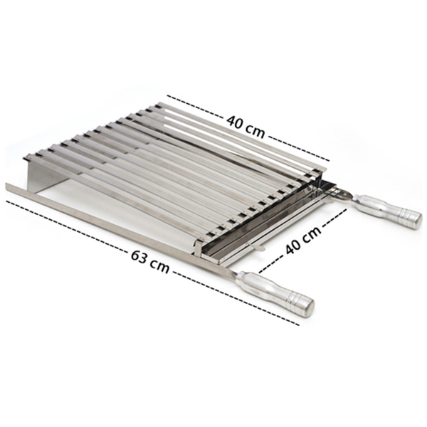 Grelha Parrilla Tipo Argentina - Média 40 X 40 - Cabo De Made