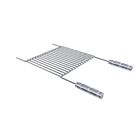 Grelha Parrilla Uruguaia Reta Barra Redonda Aço Inox 70x40cm