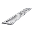 Grelha e Porta Grelha para Pedestres com Baixa Vazão de Alumínio Polida 10x50cm Cinza LG Mais