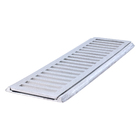 Grelha e Porta Grelha para Pedestres com Baixa Vazão de Alumínio Polida 20x50cm Cinza LG Mais